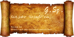Gutjahr Szimóna névjegykártya